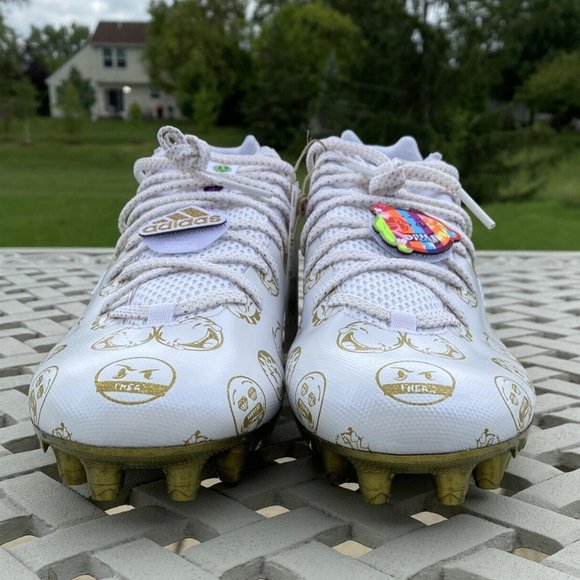 Adidas Freak 22 Big Mood DSG SM Emoji White Gold Football Cleats Men's Size 13 - Picture 5 of 9